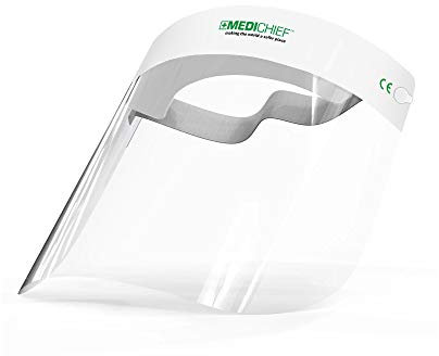 Medichief Visiera Protettiva Facciale Premium (10 Pezzi) | Integrale e Trasparente | Anti Appannamento | Omologata CE