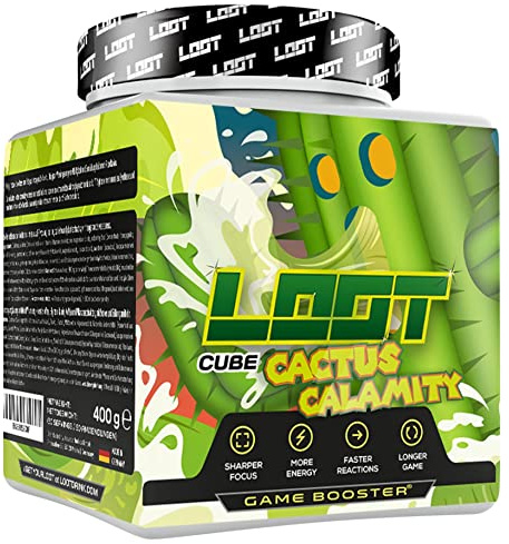LOOT Game Booster, Cactus Calamity, 50 Servings (400g) | Konzentration, Ausdauer, Reaktionsfähigkeit, Mit Koffein, 20 einzigartige Inhaltsstoffe, Flow-State Formel