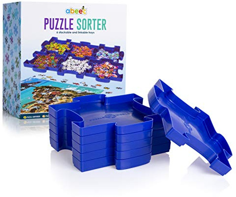 Abeec Puzzle Sorter - 6 Stackable & Linkable Trays - Storage Made Easy