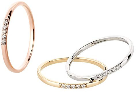 Ardeo Aurum Damenring aus 375 Gold Roségold mit 0,05 ct Diamanten Brillant Vorsteckring schmal Stapelring Gr. 50