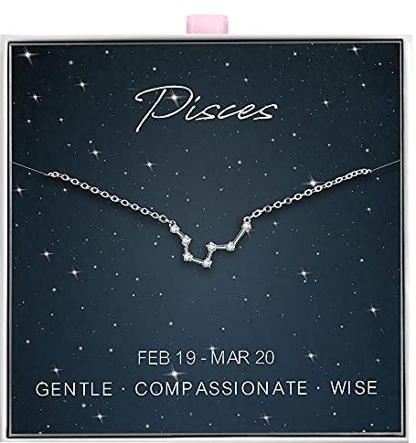 ALoveSoul 925 Sterling Silver Constellation Horoscope Zodiac Necklace, Gift for Women Girls