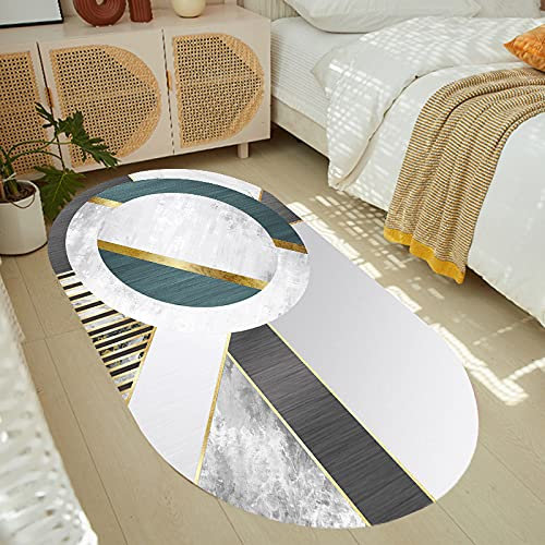 Klassischer Orientteppich, Kurzflor Waschbarer Anti-Rutsch Ornamente Muster Teppich, Geometrisch schwarz grau Patchwork goldene Streifen, 200 x 250 cm