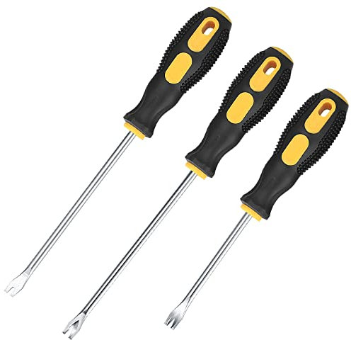 3 Stück Klammerentferner mit Tack Abzieher Werkzeug, Polster Konstruktion Nagelzieher Entferner Werkzeug, Polster Entklammerer - Gummigriffe