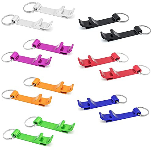 14 pcs Décapsuleur，Décapsuleur Porte-clés，Tire-Bouchon Boite Bière，pour mariage, pique-nique, camping, voyage, soda, cadeau porte-clés de poche.