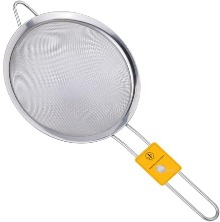 Sieves and Strainers Set - 20 cm Pack of 1 - Metal Sieve Stainless Steel, Fine Mesh Strainer | Kitchen Sieve Fine Mesh, Sive Cooking, Flour for Baking Rust Free Seive, Dishwasher Safe SIV