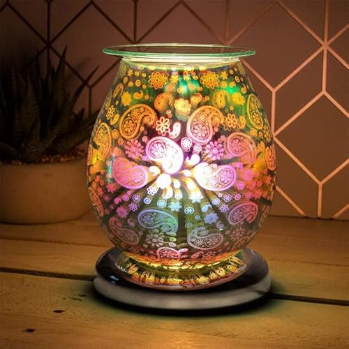 Bulb Shaped Desire Aroma Touch Lamp | 3D Multicolour Paisley design | 1 Pc