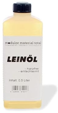 Leinöl, Kunststoffflasche mit 500 ml, Dichte: 0,94 g/cm³ | Bernsteinfarbendes Pflanzenöl; gut geeignet als Holzschutz-, Binde- und Malmittel bzw. Verdünnungsmittel für Ölfarben