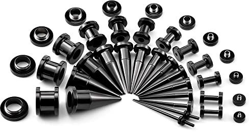 TBOSEN 36PCS Ohr Gauge Stretching Kit Edelstahl Double Flare Legierung Tapers 3 In 1 Stecker Set Öse