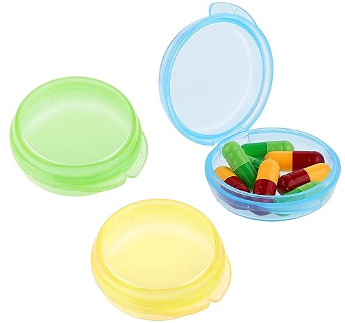 WLLHYF Small Pill Box 3 Pieces Mini Pill Organizer Portable Travel Pill Container Daily Pill Box Medicine Vitamin Cod Liver Oil Storage Box Bag Wallet for Home Work (Set of 2)