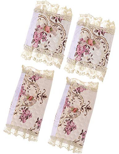OSALADI 4 Stücke Spitze Türgriffhandschuhe Mikrowellen Ofenschutz Kühlschrankgriffabdeckungen Rutschfest Dekorative Blumen Designs Schützt Vor Kälte Und Fingerabdrücken