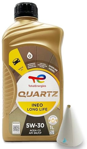 1 L Total Quartz Ineo Longlife 5W-30 | passend für | VW 504 00 | VW507 00 | MB 229.51 | BMW LONGLIFE-04 | PORSCHE C30 | 1 Liter | Motoröl | Motorenöl | mit Trichter