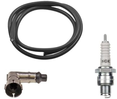 Zündkerze Kerzenstecker Zündkabel Set passend für Piaggio Vespa Ciao Bravo Si Boxer Citta – 3-teiliges Zündungs-Set für Mofa Moped