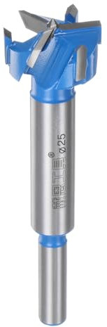 QUARKZMAN Forstner-Bohrer 25mm (1) Verbesserter 3-Schneider Tungstenkarbid-Forstner-Bit Öffner für Scharnier Holzloch Bohren Holzbearbeitung