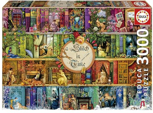 Educa - A Stitch In Time | Puzzle 3.000 Teile für Erwachsene ab 14 Jahren, Vier Jahreszeiten Natur Landschaft, Inklusive Puzzle-Kleber (19946)