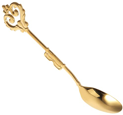 Cabilock Couverts Vintage Dorés Mini-cuillères Cuillère Créative Cuillère Portative Cuillère Décorative Cuillères à Café Manipuler Cuillère à Thé Acier Inoxydable Dessert Fille