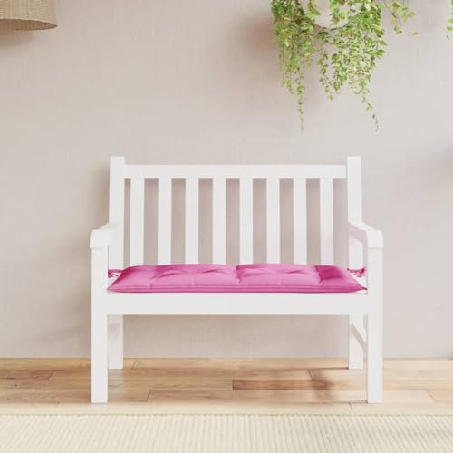 LAPOOH Gartenbank-Auflage Rosa 110x50x7 cm Stoff Stuhlkissen, Sitzpolster, Sitzauflagen Für Bänke, Bankkissen, Sitzbankauflagen, Polster Sitzbank 361828