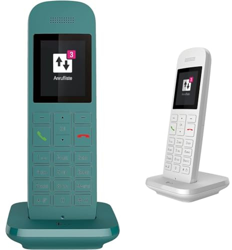 Telekom Speedphone 12 Petrol & Speedphone 12 Weiß Kabelloses Telefon, Eco-Mode, Strahlungsarm BRANDNEU