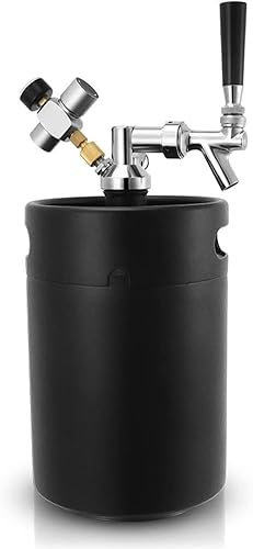 Fût de bière Mini fût distributeur de robinet noir mat baril de croissance chargeur de Co2 carbonaté brassage stockage facile équipement de bière artisanale(Size:5L)