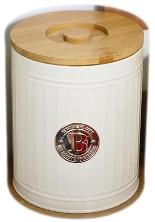 Darthome Roman Pillar Biscuit Canister Cream Metal Retro Kitchen Storage Cookie Tin Jar