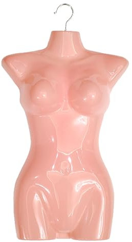 asdchZen Hängende Modepuppe Zum Ausstellen, Schneiderpuppe Für Rücken, Körper, Torso, Mit Haken Zum Aufhängen, Modellständer Aus Kunststoff Für T-Shirt-Ausstellung,Pink,b,Large,15pcs