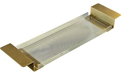 Generisch Badewannenablage aus Acryl, ausziehbar, transparent, mit rutschfesten Griffen, Leseablage, Tablet-Halter, Badewannenständer, Badewannen-Serviertablett, A, 80 cm