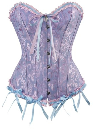 Genérico Bustier Corsé Top para Mujer Steam Punk Brocado Encaje Corsé Vintage Talla Grande Corset Medieval Mujeres Fajas Bustier Gótico Encaje Corset para Party Navidad Halloween Carnival