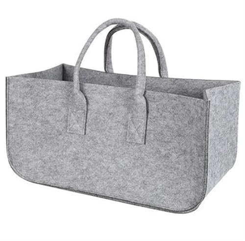 GSCLZ Fireplace Wood Felt Storage Bag Basket Magazine Rack Firewood Pocket Felt Foldable Firewood Holder Basket