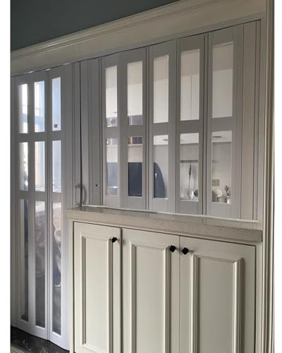 CHZDPP Kitchen Folding Door, Customizable Small/Large Sliding Accordion Doors with Handles & Acrylic Glass, Magnetic Room Divider Sliding Door for Living Room Bathroom(275x220cm/9x7.2ft)