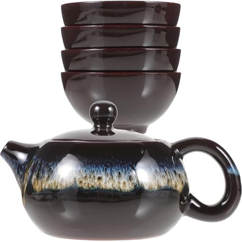 Ciieeo Ceramic and Easy to Clean Heat-Resistant for Tearoom and Office Tea Set Elegant and Unique Teapot and Cup Set Chinese Tea Service
