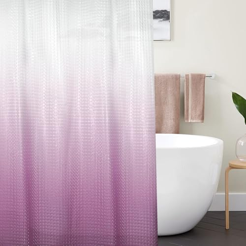 LEMON CLOUD Duschvorhang Antischimmel - Durchsichtig mit Gewicht Magnete Unten, 183x200cm PEVA Wasserdichter Badvorhang 3D Geometrische, Plastik DuschVorhang für Badewanne mit 12 Ringe