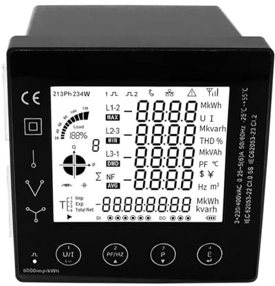 JXZDH Compteur d'énergie PAC5110, Compteur de consommation d'énergie triphasé Intelligent kwh, Compteur d'énergie électrique, Panneau RS485 Modbus(7pcs Pac5110)