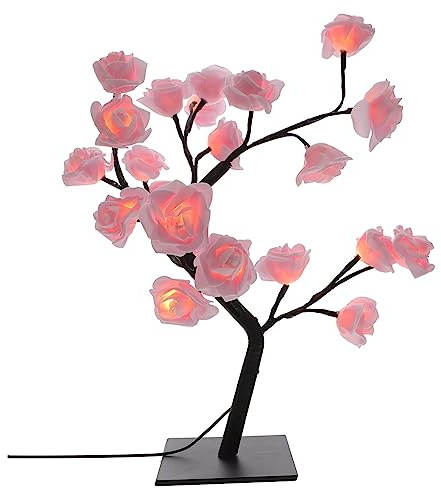 OSALADI Romantische Rose Baum Form Nachtlicht Dekorative Lampe Tisch Lampe Nacht Energie-effiziente