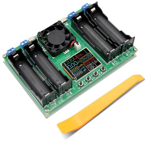 AYWHP Comprobador de capacidad y resistencia interna de batería 18650 Litio 4 Canales con pantalla LCD