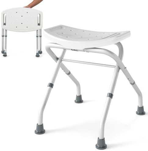 HOMASIS Siège de Baignoire Pliable en Aluminium Réglable en Hauteur
