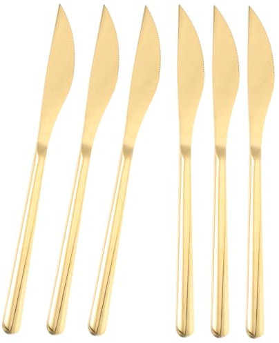 ULTECHNOVO Couteaux à Steak Tartineurs à Beurre Multifonction en Acier Inoxydable Ergonomiques Lot de 6 pour Usage Ménager et Préparation des Dîners
