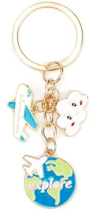 Tranbath Porte-clés avion pour femme, cadeau de voyage et cadeau d'anniversaire pour petite amie, gadget de voyage créatif comme porte-bonheur, idée cadeau d'amitié
