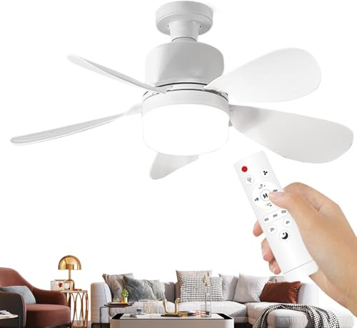 Lámpara de techo con ventilador, ventilador de techo silencioso con iluminación | Dispositivo de refrigeración desmontable Iluminación inteligente para garaje cocina pasillo salón dormitorio casa