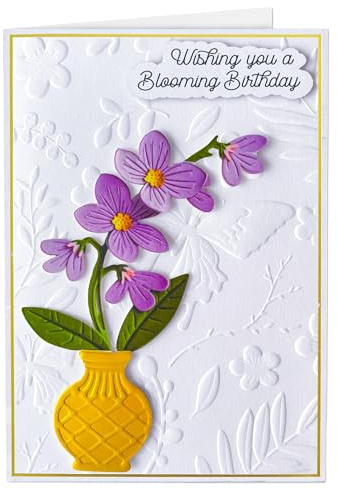 Joli Coon Biglietto auguri compleanno premium SIGNATURE Orchidea – Biglietto auguri compleanno donna con busta in carta premium e adesivo sigillo