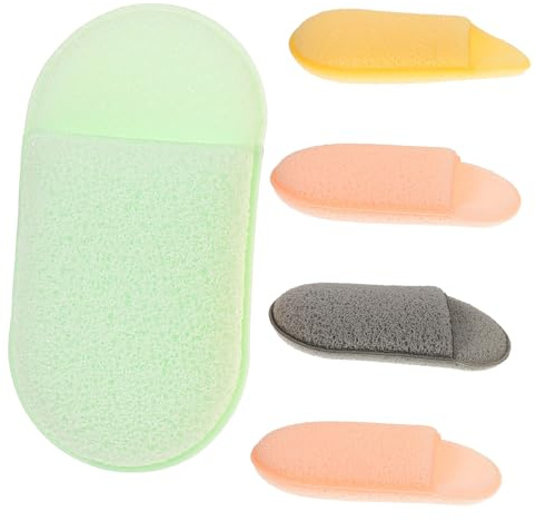 TOPPERFUN 5 Piezas Esponjas Limpiadoras Faciales Esponja De Maquillaje Para Dedos Lavar La Cara