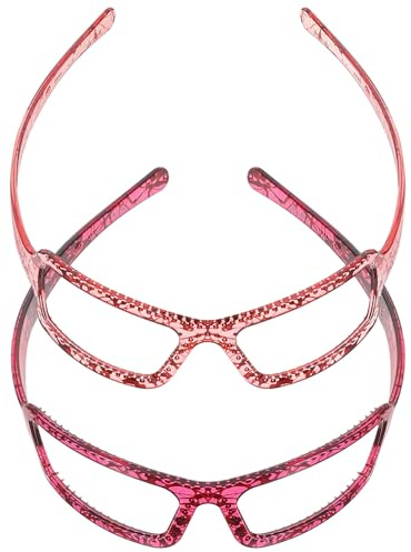 Veemoon Bandeaux pour Cheveux Femme en Pc, Design Lunettes Artistiques, 2 Pièces, Confortables et Polyvalents pour Coiffure et Séance Photo
