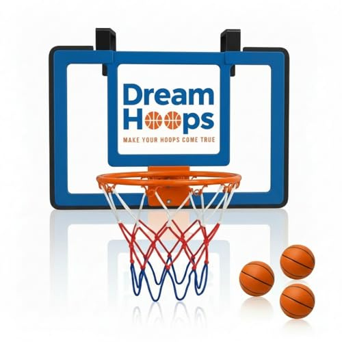 DreamHoops Mini Basketballkorb Indoor – Set für Zuhause, Büro & Tür | Inkl. Basketball & Netz – ideal für Zuhause, Büro und Zimmer – kompakt, schnell montiert und perfekt für Indoor-Spaß