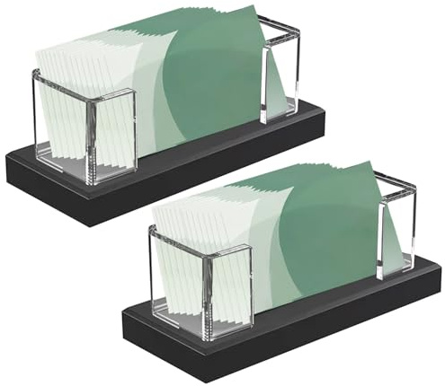 2 Stück Visitenkartenhalter für Schreibtisch - Acryl Visitenkartenständer Desktop Namenskarten Präsentationsständer Visitenkarten Aufsteller Fasst 60–80 für Messestand Kaufhaus Theke Büro(Schwarz)