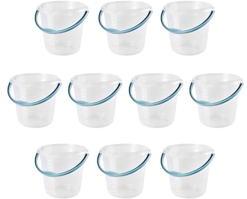 Keeeper, Mika Hink Med Integrerad Mätskala Och Ergonomiskt Handtag, 10 Stycken, 10 L, Naturligt Genomskinlig