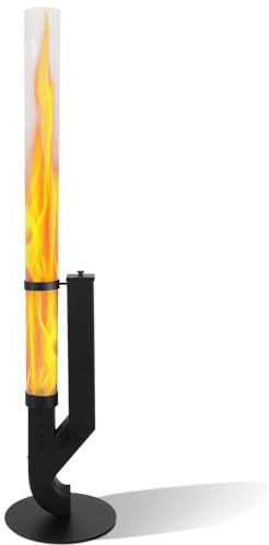 Jaxguom Pelletfackel, eldrör i rostfritt stål, med 100 x 8 cm glasrör, dekorativ atmosfär eldpelare utomhus, eldrör för trädgård och terrass, högkvalitativ pelletfackel, ingen svetsning
