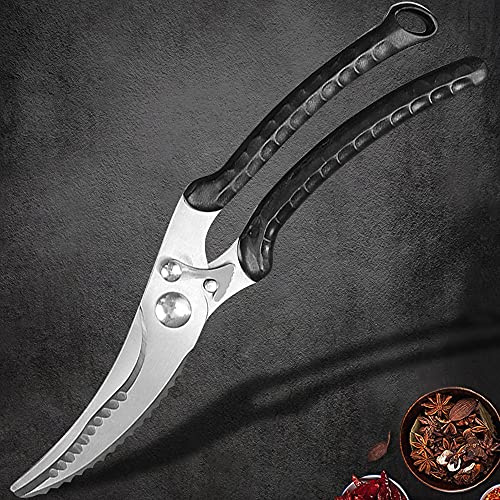 KXQYIKYI Kitchen Scissors, Chicken Bone Scissors Stainless Steel Plastic Handle Knife Kitchen Chef Barbecue Korean Meat Fish Cooking Tools