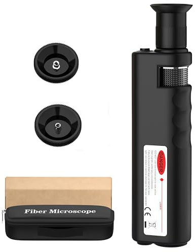 Mikroskope, Glasfaser Mikroskop mit 400-fache Vergrößerung, Kabelinspektionsmikroskop mit 1,25-mm- und 2,5-mm-Adapter-Schnittstelle, Handmikroskop für Techniker, Bediener und Ingenieure
