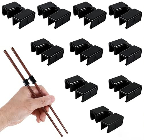 Bacchette di aiuto per adulti, 10 pezzi, bacchette di aiuto per allenatori, riutilizzabili, per principianti e adulti (nero)