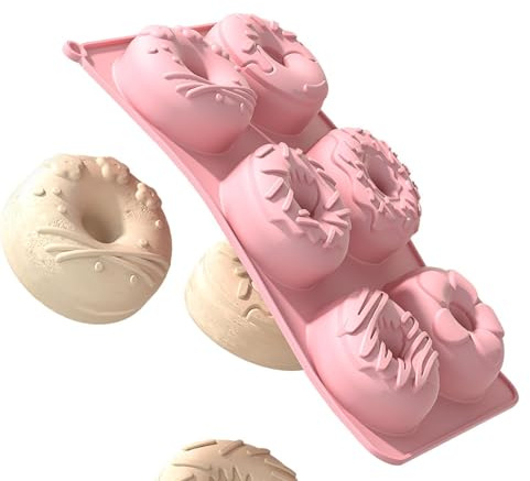 Silikon Donutformar För Bakning | 6-kavitet Non-Stick Säker Livsmedelsklassad Bakbricka - Donutform Silikon | För Mikrovågsugn Frys Ugn Diskmaskin Och Inomhus Matlagning Och Pyssel