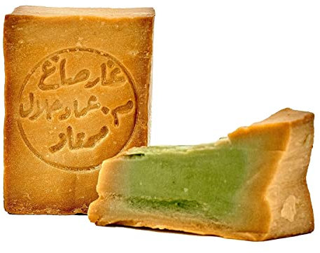 Carenesse Aleppo Seife mit 80% Olivenöl, 20% Lorbeeröl - nach original Rezept aus Syrien Olivenölseife Duschöl Haarseife handgeschnitten - vegan - Naturprodukt - ca. 200 g