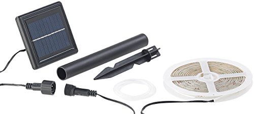 Lunartec Solar Band: Solar-LED-Streifen mit 180 warmweißen LEDs, 3 m, wetterfest IP65 (Lichtband Outdoor, Streifen aussen, Grill)